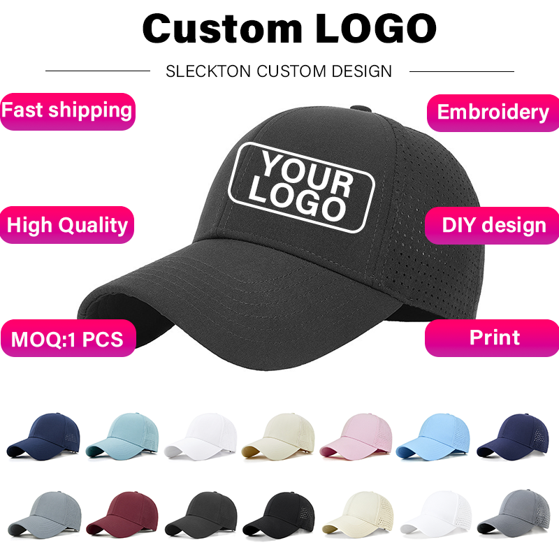 Embroidery Design Logo - شعار مخصص التطريز التجفيف السريع قبعات