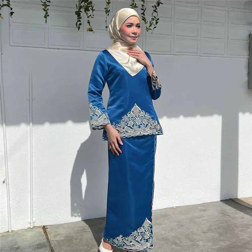 Embroidery Baju - أطقم عبايات نسائية عصرية من قطعتين،