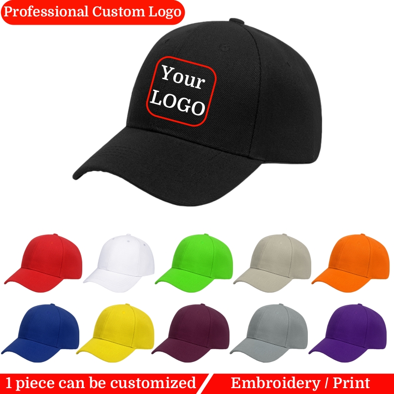 Embroidery Design Logo - قبعات بيسبول مخصصة للرجال والنساء، قبعات