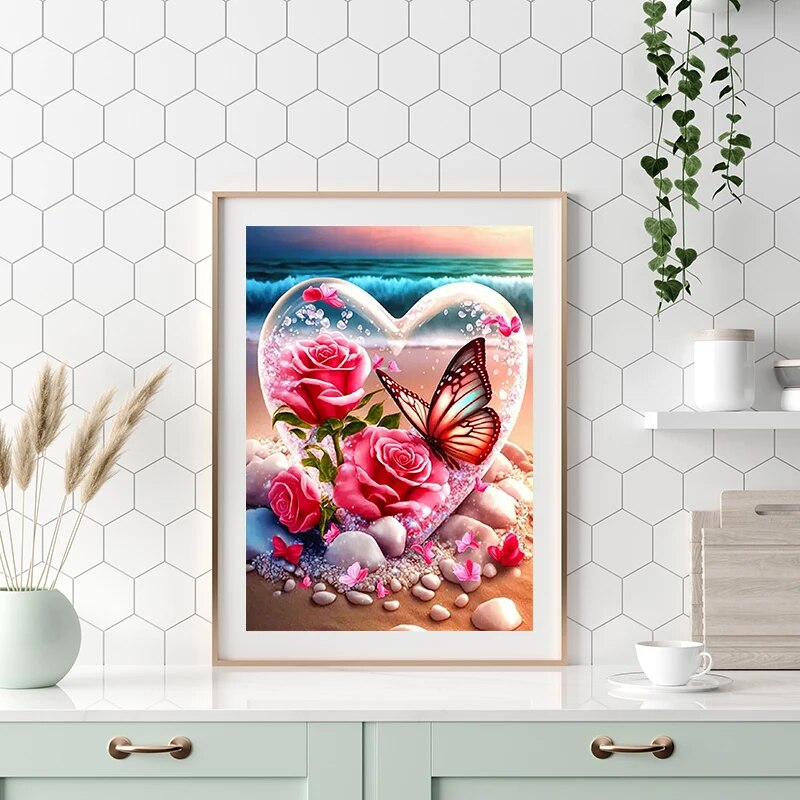 لوحة فسيفساء ماسية على شكل فرا - مراجعة Embroidery Rose وسعره