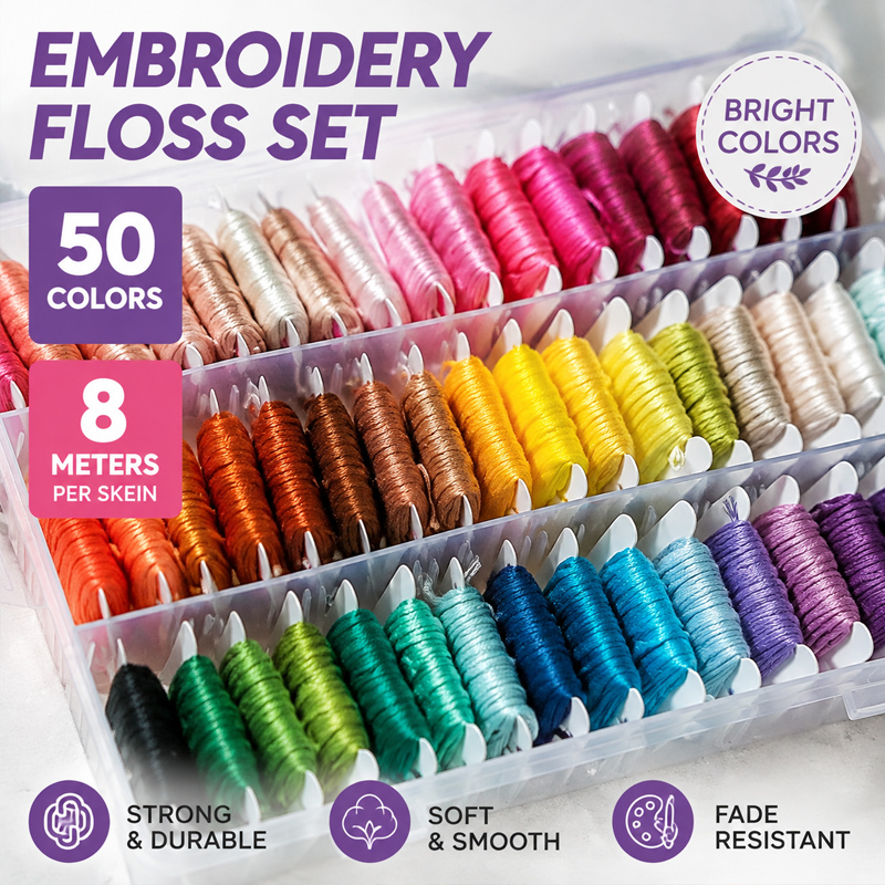 طقم خيوط تطريز من القطن 100% م - مراجعة Embroidery Kit وسعره