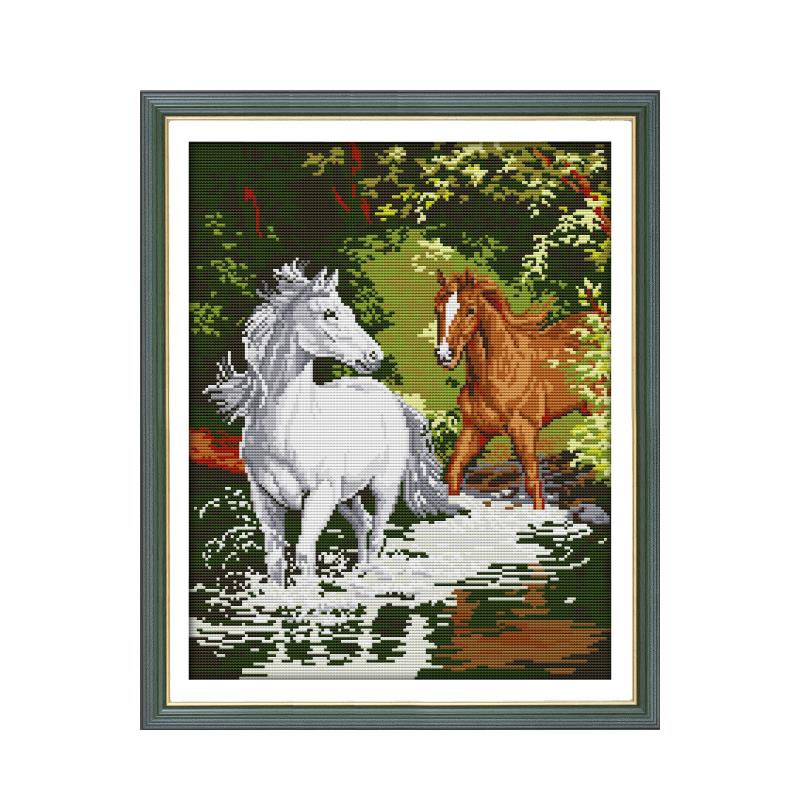 اثنين من الخيول تشغيل اليدوية  - مراجعة Embroidery Running Stitch وسعره